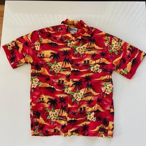 Vintage Howie Hawaiian Shirt Mens Medium Colorful Floral Beach Aloha Button Up